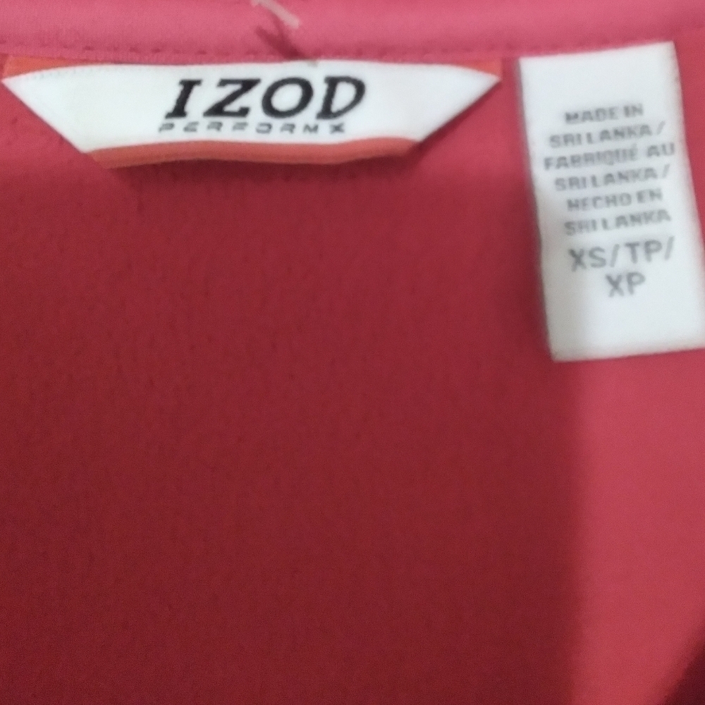 Izod Red Zip Up Fleece Jacket with Pockets - Picture 7 of 9